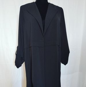 Women's DR2 Open Front Roll Tab Long Sleeve Black Jacket Size Small. Front Side